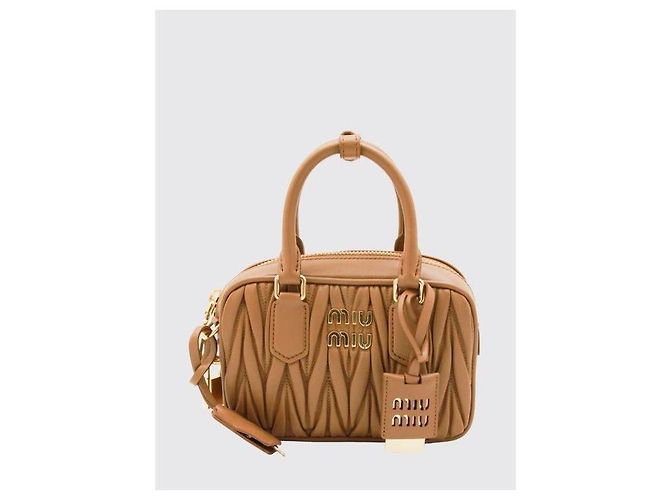Miu Miu Borsa in pelle Napa Arcadia Materasse Marrone - vista 4