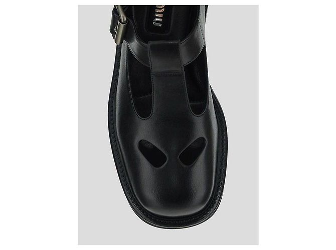 Miu Miu Mocassin Mary Jane à bride à boucle Noir - vue 7