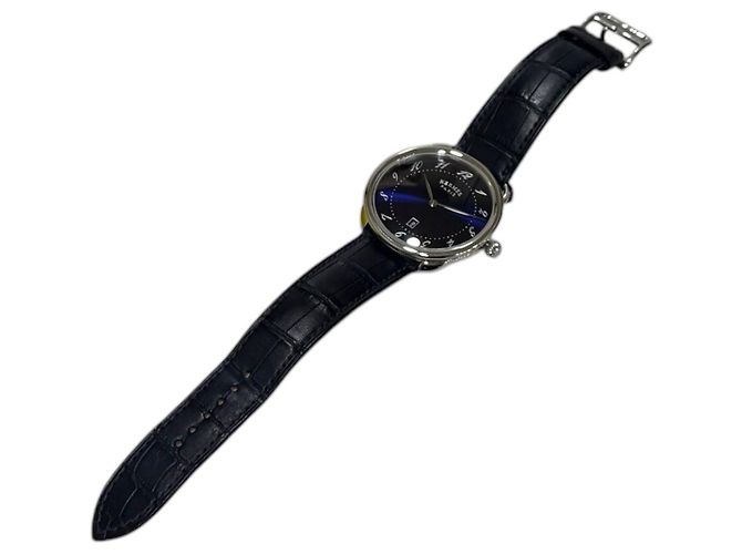 Hermès Relógio ARCEAU Asso com pulseira de jacaré para homem Azul - vista 6