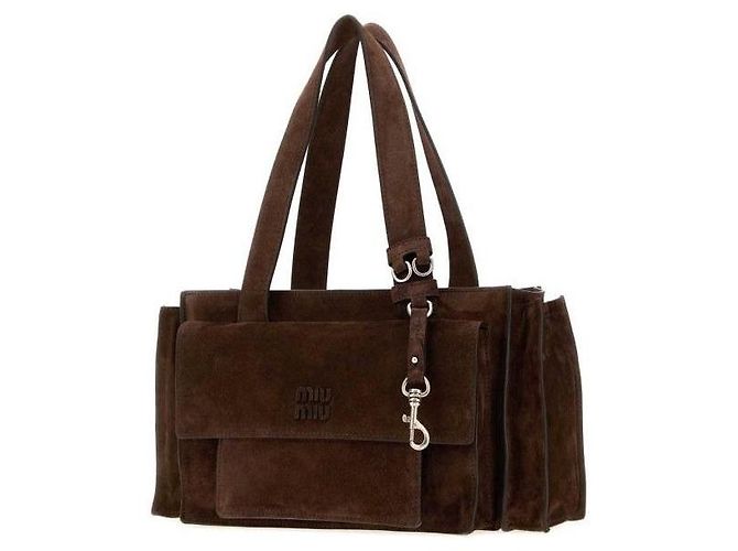 Miu Miu Borsa utility in scamosciato Marrone - vista 5