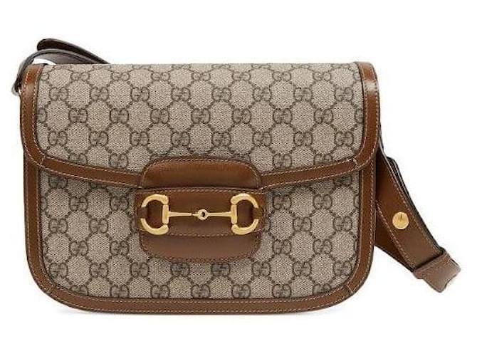 Horsebit 1955 Gucci Borsa a Spalla Horsebit Medium Marrone - vista 4