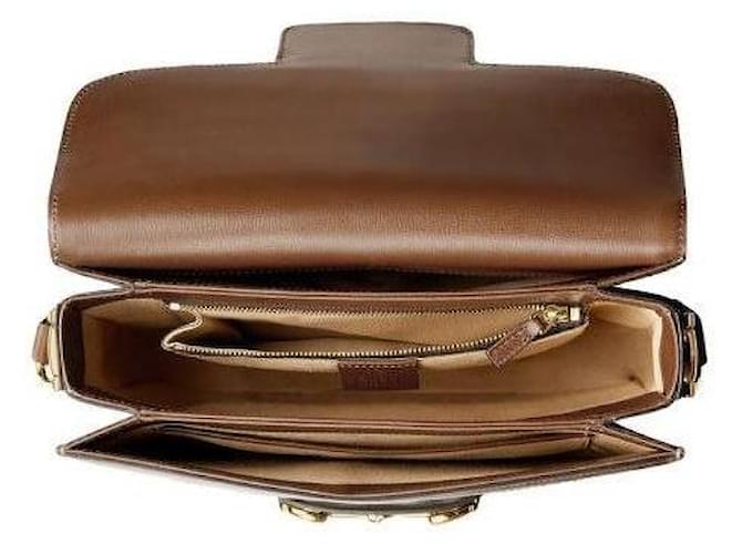 Horsebit 1955 Gucci Borsa a Spalla Horsebit Medium Marrone - vista 6