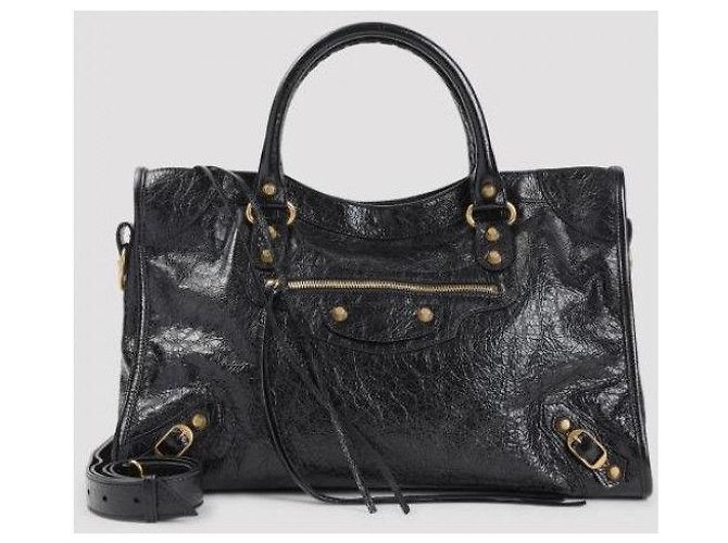 Balenciaga Le City Medium Bag con accenti Vintage Gold Nero - vista 5