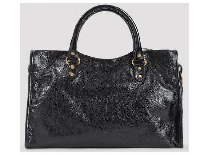 Balenciaga Le City Medium Bag con accenti Vintage Gold Nero - vista 6
