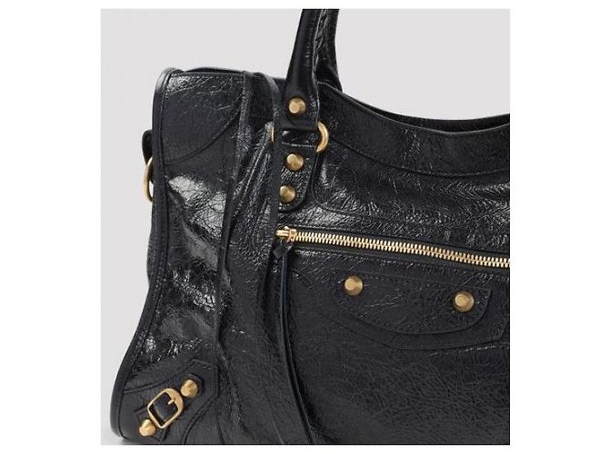 Balenciaga Le City Medium Bag con accenti Vintage Gold Nero - vista 7