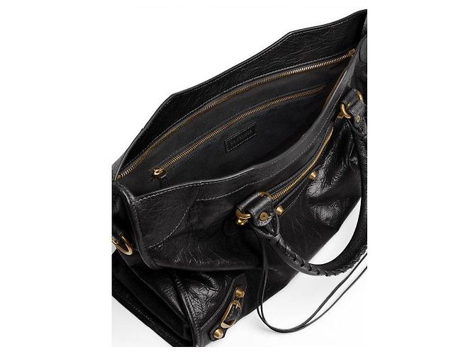 Balenciaga Le City Medium Bag con accenti Vintage Gold Nero - vista 8