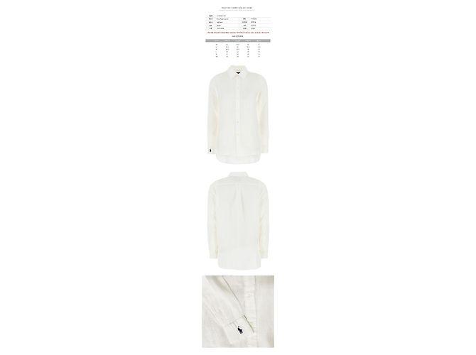 Ralph Lauren Camicia classica oversize in lino bianco con ricamo Pony Argento - vista 2