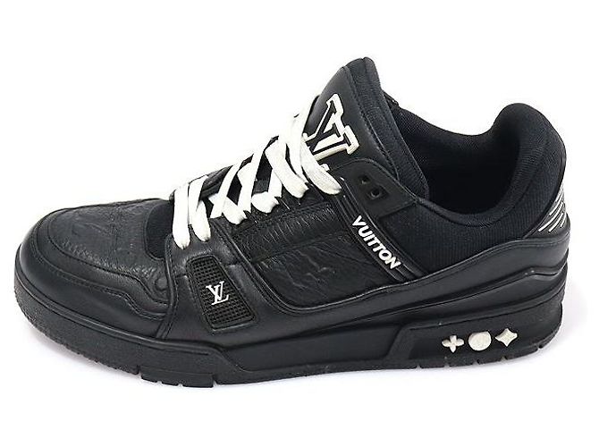 Louis Vuitton Sneakers Trainer in pelle di vitello monogramma nero - vista 4