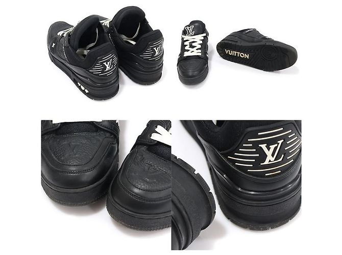 Louis Vuitton Sneakers Trainer in pelle di vitello monogramma nero - vista 5