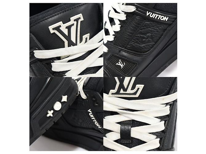 Louis Vuitton Sneakers Trainer in pelle di vitello monogramma nero - vista 6