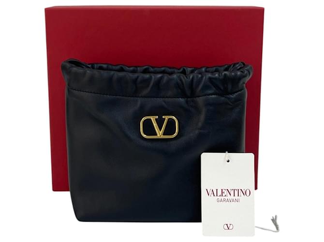 Valentino Borsa a tracolla a secchiello con catena e coulisse Nero - vista 8