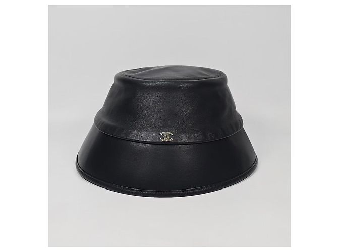 Chanel Cappello bucket in pelle Argento - vista 3