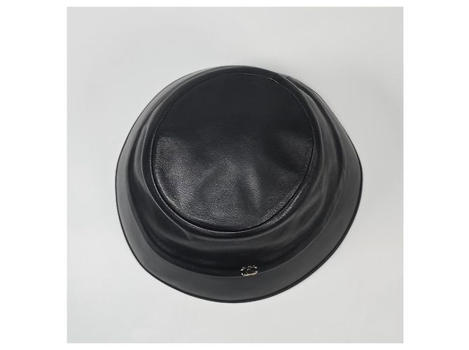 Chanel Cappello bucket in pelle Argento - vista 7