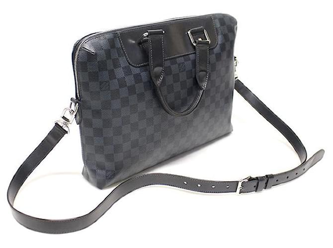 Louis Vuitton Damier Cobalt Canvas Porte Document Jour Nero - vista 4