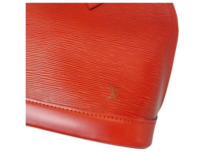 Louis Vuitton Borsa Tote Alma in pelle Épi rossa Rosso - vista 3