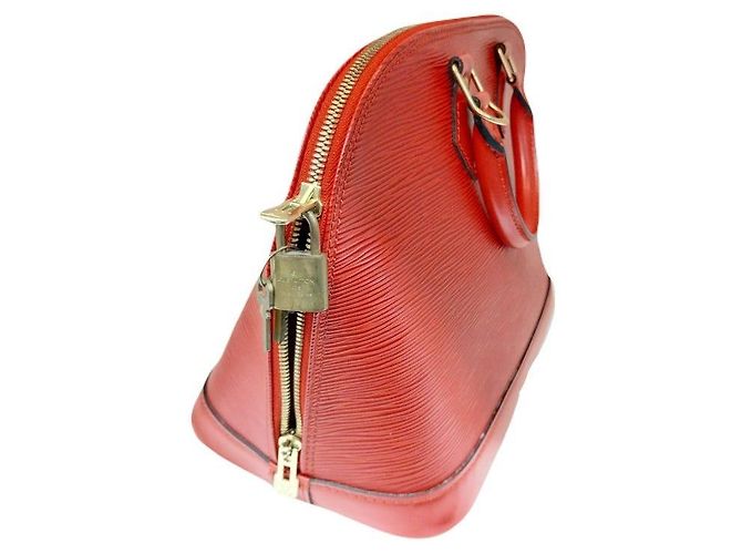 Louis Vuitton Borsa Tote Alma in pelle Épi rossa Rosso - vista 4