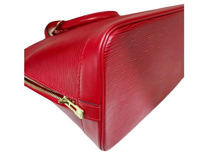 Louis Vuitton Borsa Tote Alma in pelle Épi rossa Rosso - vista 7
