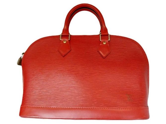 Louis Vuitton Borsa Tote Alma in pelle Épi rossa Rosso - vista 8