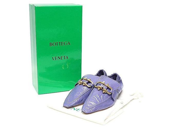 Bottega Veneta Mocassini piatti Madame da donna in agnello viola con dettagli placcati oro Porpora - vista 2