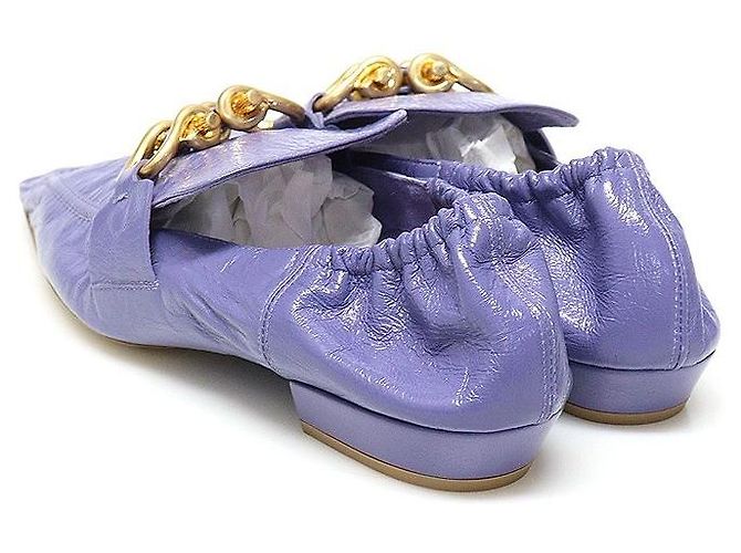 Bottega Veneta Mocassini piatti Madame da donna in agnello viola con dettagli placcati oro Porpora - vista 5