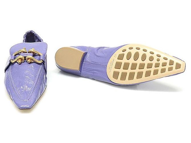 Bottega Veneta Mocassini piatti Madame da donna in agnello viola con dettagli placcati oro Porpora - vista 6