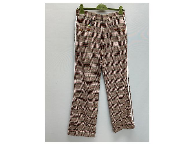 Gucci Adidas Horsebit Check Three-Stripe Wool Pants Multiple colors - view 3