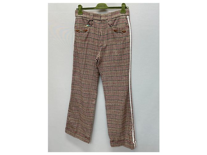 Gucci Adidas Horsebit Check Three-Stripe Wool Pants Multiple colors - view 4