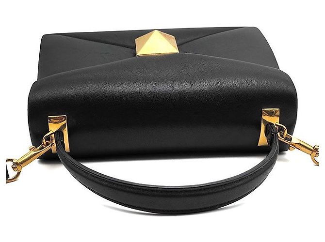 Valentino One Stud Top Handle Shoulder Bag Small Black - view 6