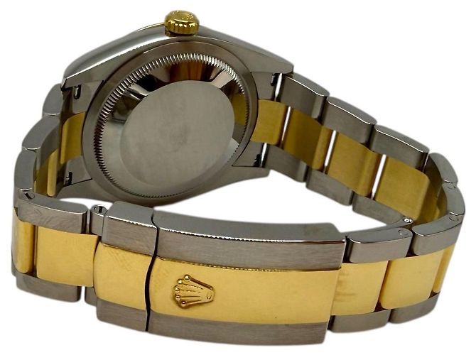 Rolex Datejust Quadrante Verde Numeri Romani Diamanti Giallo - vista 4