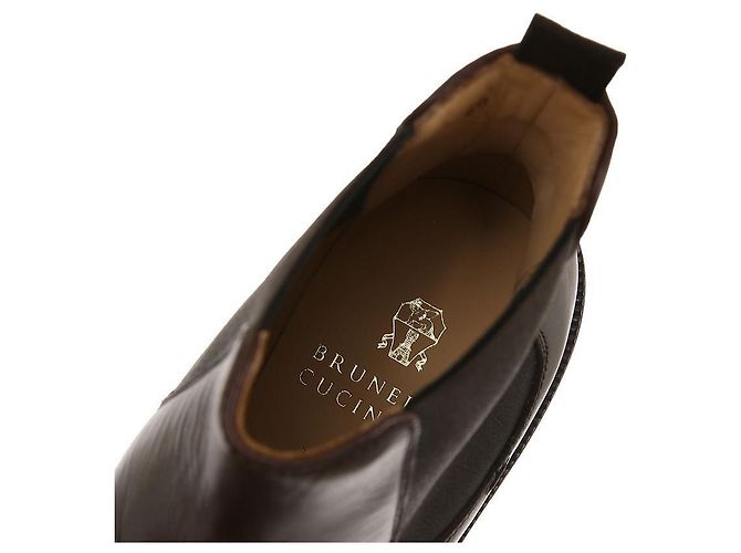 Brunello Cucinelli Waxed Calf Leather Chelsea Boots Black - view 10