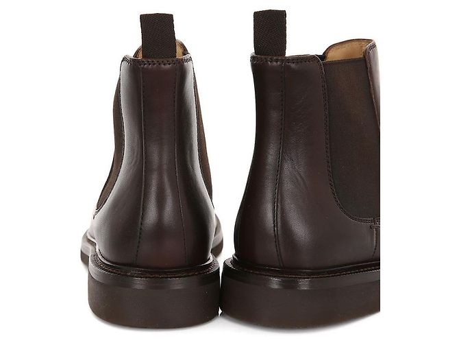 Brunello Cucinelli Waxed Calf Leather Chelsea Boots Black - view 11