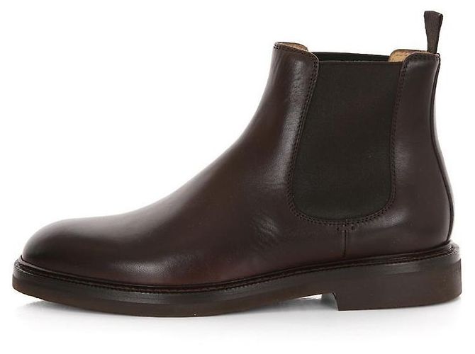 Brunello Cucinelli Waxed Calf Leather Chelsea Boots Black - view 3