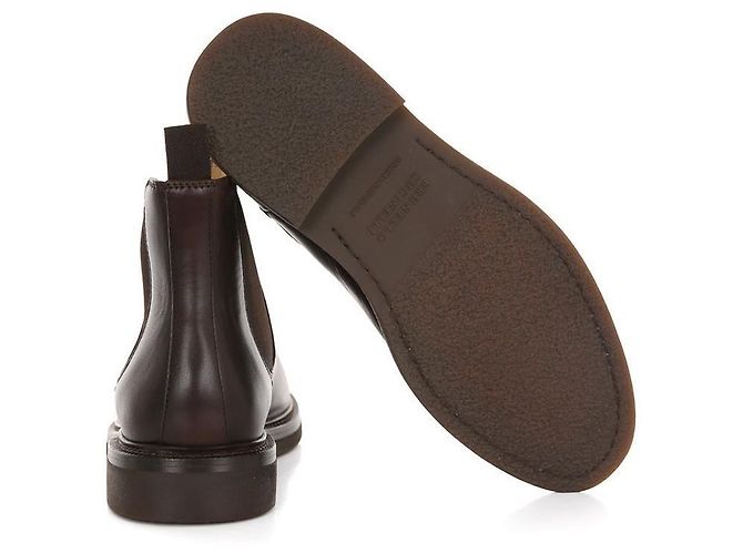Brunello Cucinelli Waxed Calf Leather Chelsea Boots Black - view 6