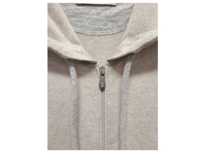 Brunello Cucinelli Beigefarbener Cashmere-Kapuzenpullover mit Reißverschluss Braun - Ansicht 3