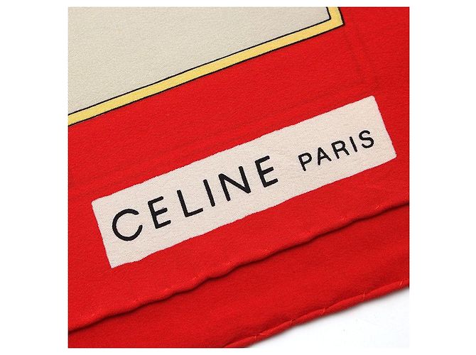 Céline Pañuelo de seda rojo Castaño - vista 4
