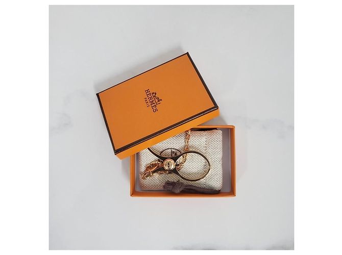 Hermès Handschuhclip Schlüsselanhänger Rose Gold OR Pink - Ansicht 10