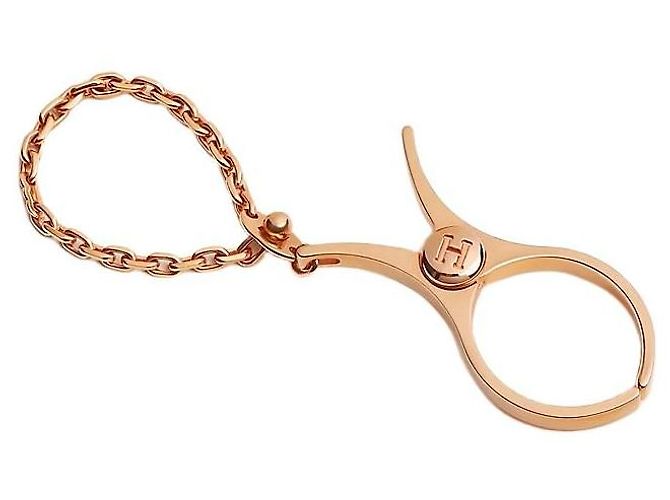 Hermès Handschuhclip Schlüsselanhänger Rose Gold OR Pink - Ansicht 2