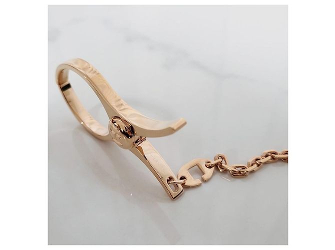Hermès Handschuhclip Schlüsselanhänger Rose Gold OR Pink - Ansicht 6