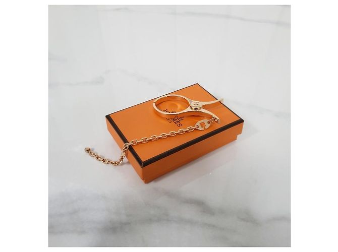 Hermès Handschuhclip Schlüsselanhänger Rose Gold OR Pink - Ansicht 9