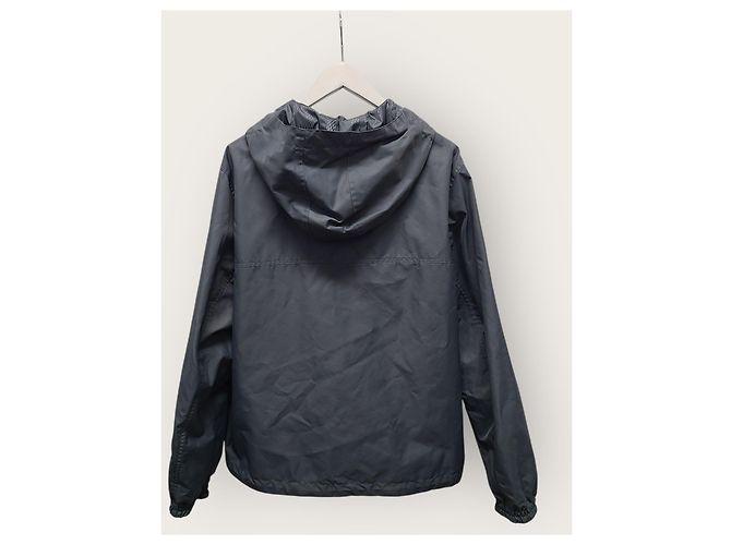 Louis Vuitton Windbreaker reversibile in nylon jacquard Damier Marrone - vista 5