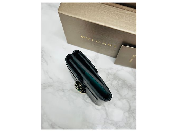Bulgari Serpenti Forever Compact Wallet Schwarz Grün - Ansicht 3
