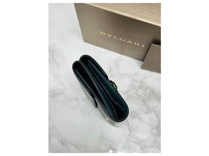 Bulgari Serpenti Forever Compact Wallet Schwarz Grün - Ansicht 4