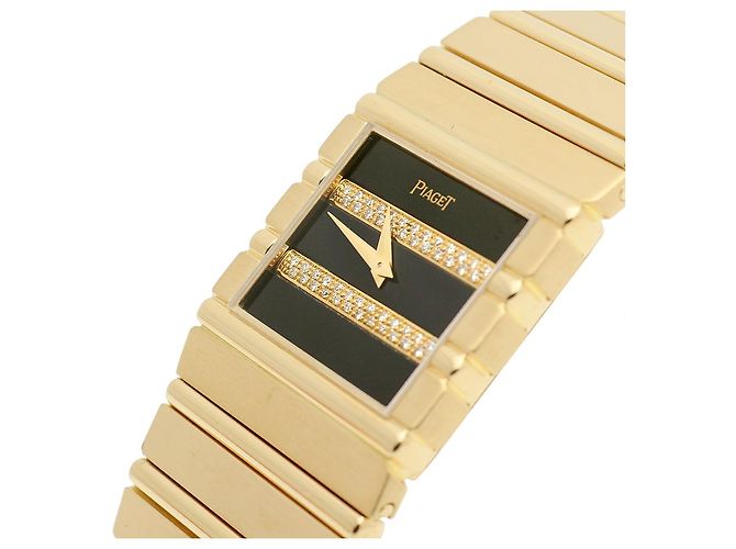 Piaget Orologio Square Jumbo Polo Onyx Original Diamond da Uomo Oro Nero - vista 12
