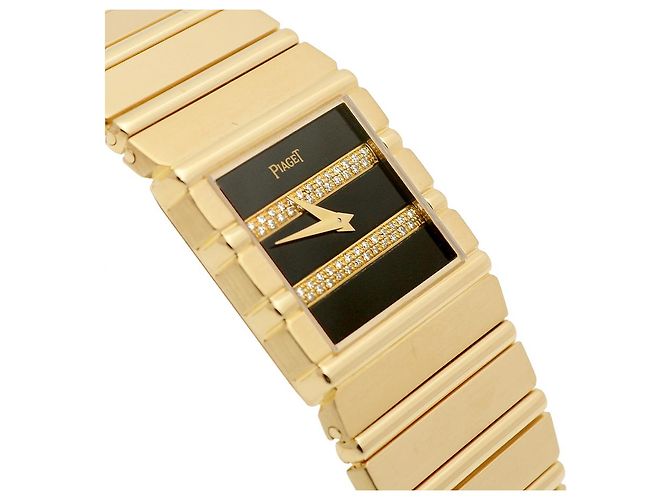 Piaget Orologio Square Jumbo Polo Onyx Original Diamond da Uomo Oro Nero - vista 13