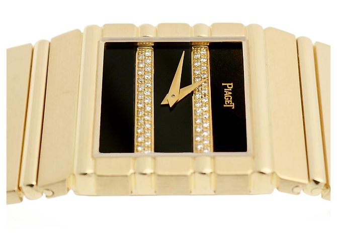 Piaget Orologio Square Jumbo Polo Onyx Original Diamond da Uomo Oro Nero - vista 14