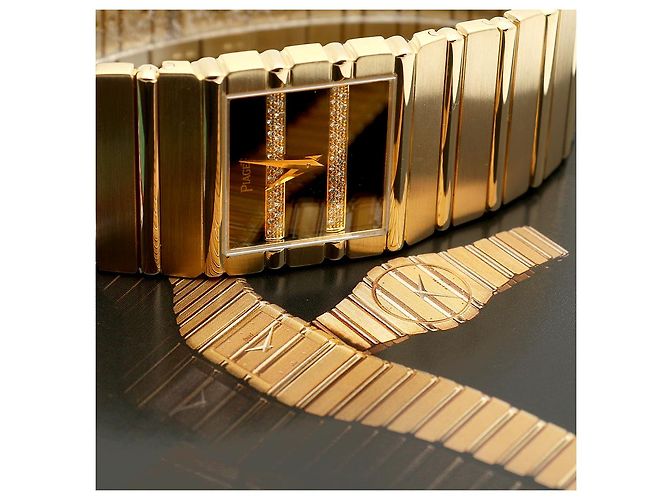 Piaget Orologio Square Jumbo Polo Onyx Original Diamond da Uomo Oro Nero - vista 2