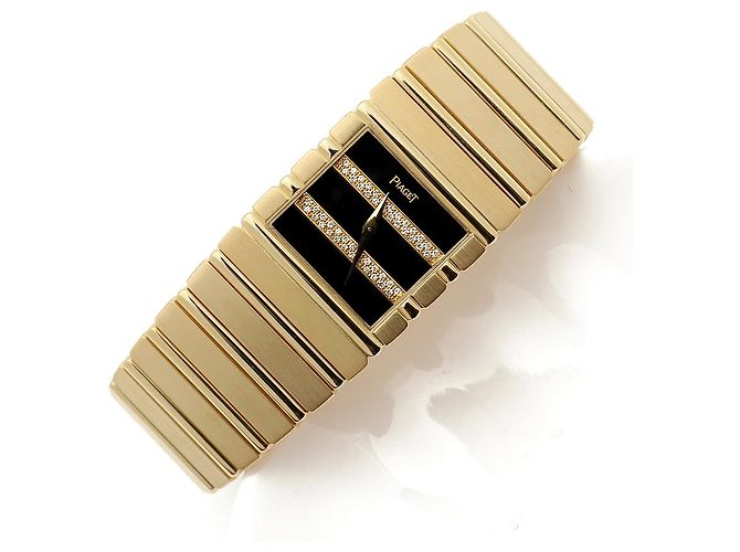 Piaget Orologio Square Jumbo Polo Onyx Original Diamond da Uomo Oro Nero - vista 26