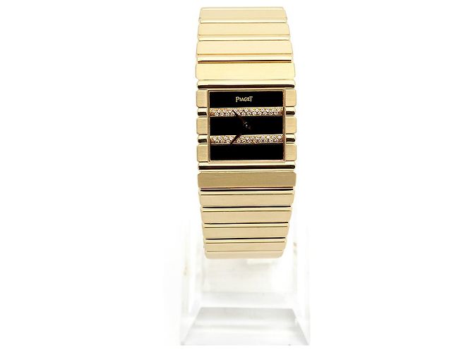 Piaget Orologio Square Jumbo Polo Onyx Original Diamond da Uomo Oro Nero - vista 5