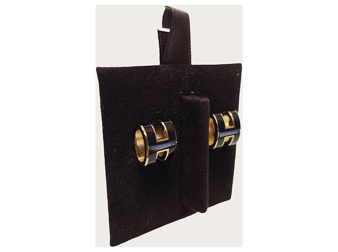 Hermès Black Gold Pop Ash Ohrringe Schwarz - Ansicht 2