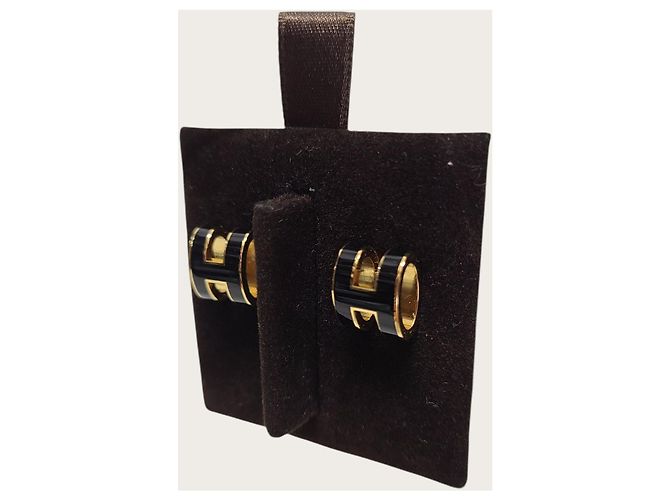 Hermès Black Gold Pop Ash Ohrringe Schwarz - Ansicht 3